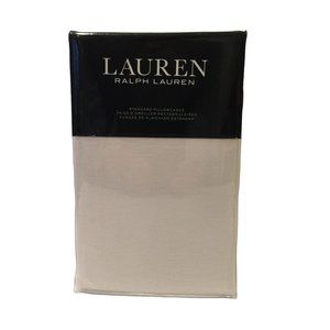 LAUREN RALPH LAUREN Standard 100% Flannel Cotton Pillowcases Off White Set of 2